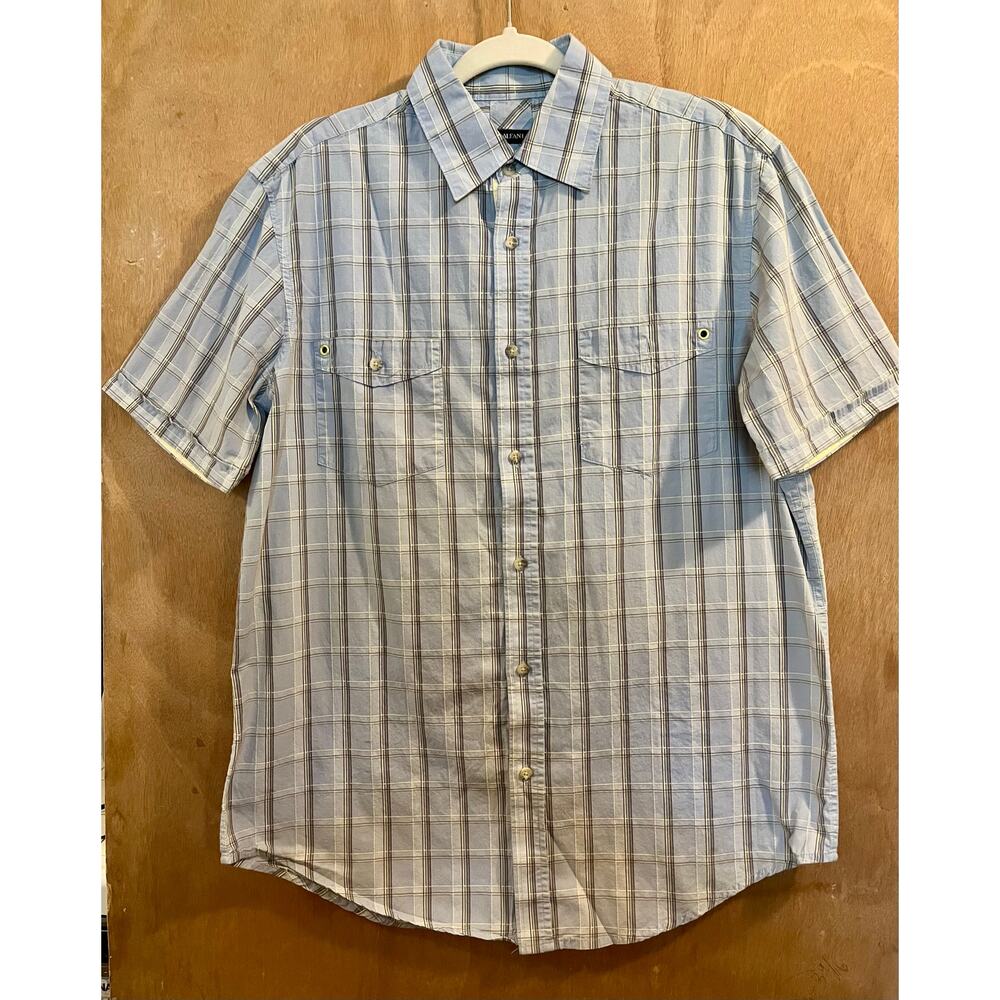 Alfani Men’s Button Down Short Sleeve Shirt, Size Medium